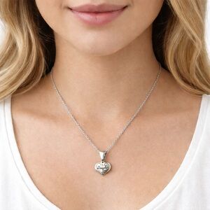 Silver Heart Daughter Pendant Necklace